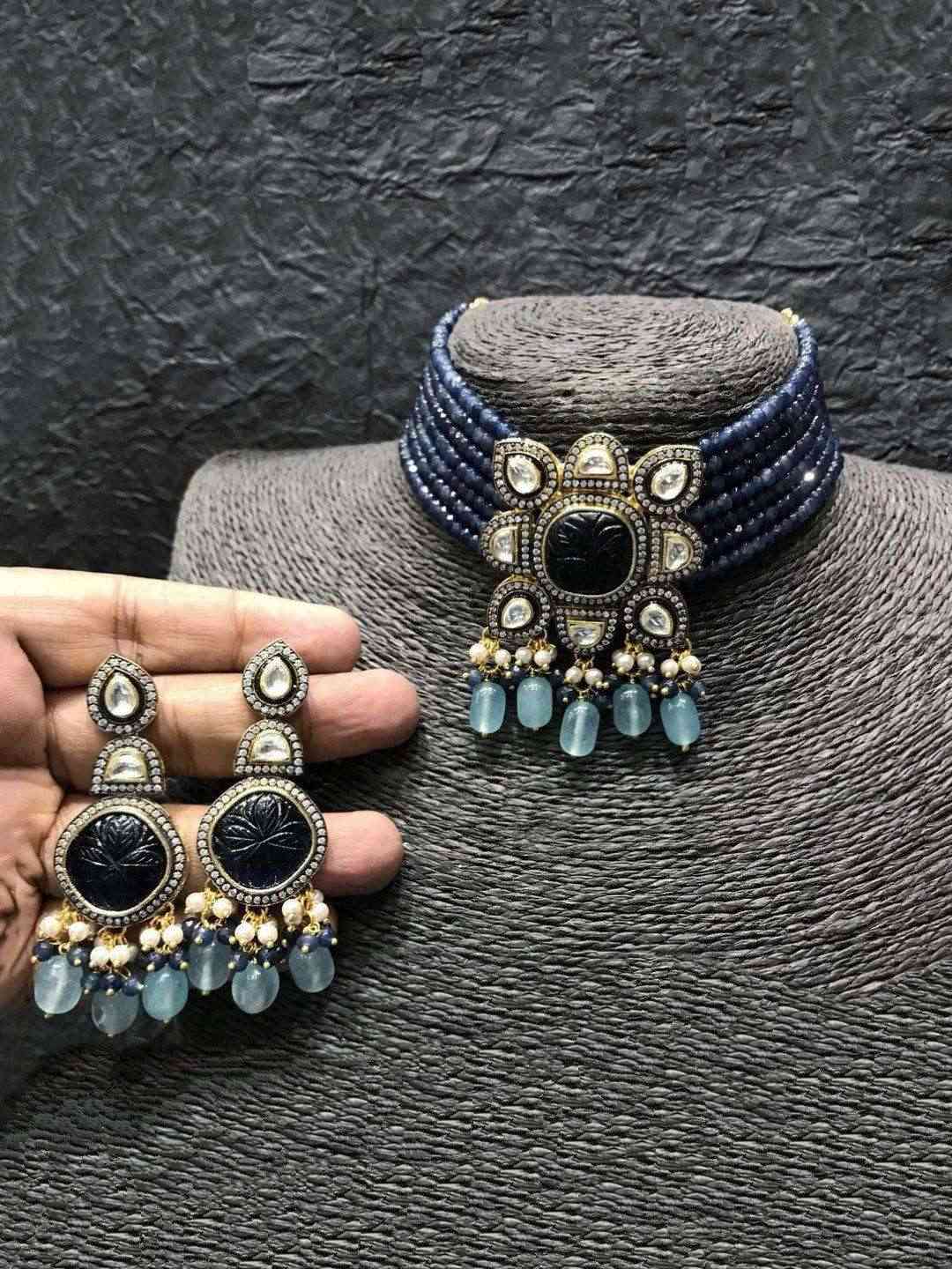 Ishhaara Bride 2 In Semi Precious Centre Stone Choker Set