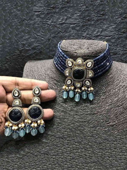 Ishhaara Bride 2 In Semi Precious Centre Stone Choker Set