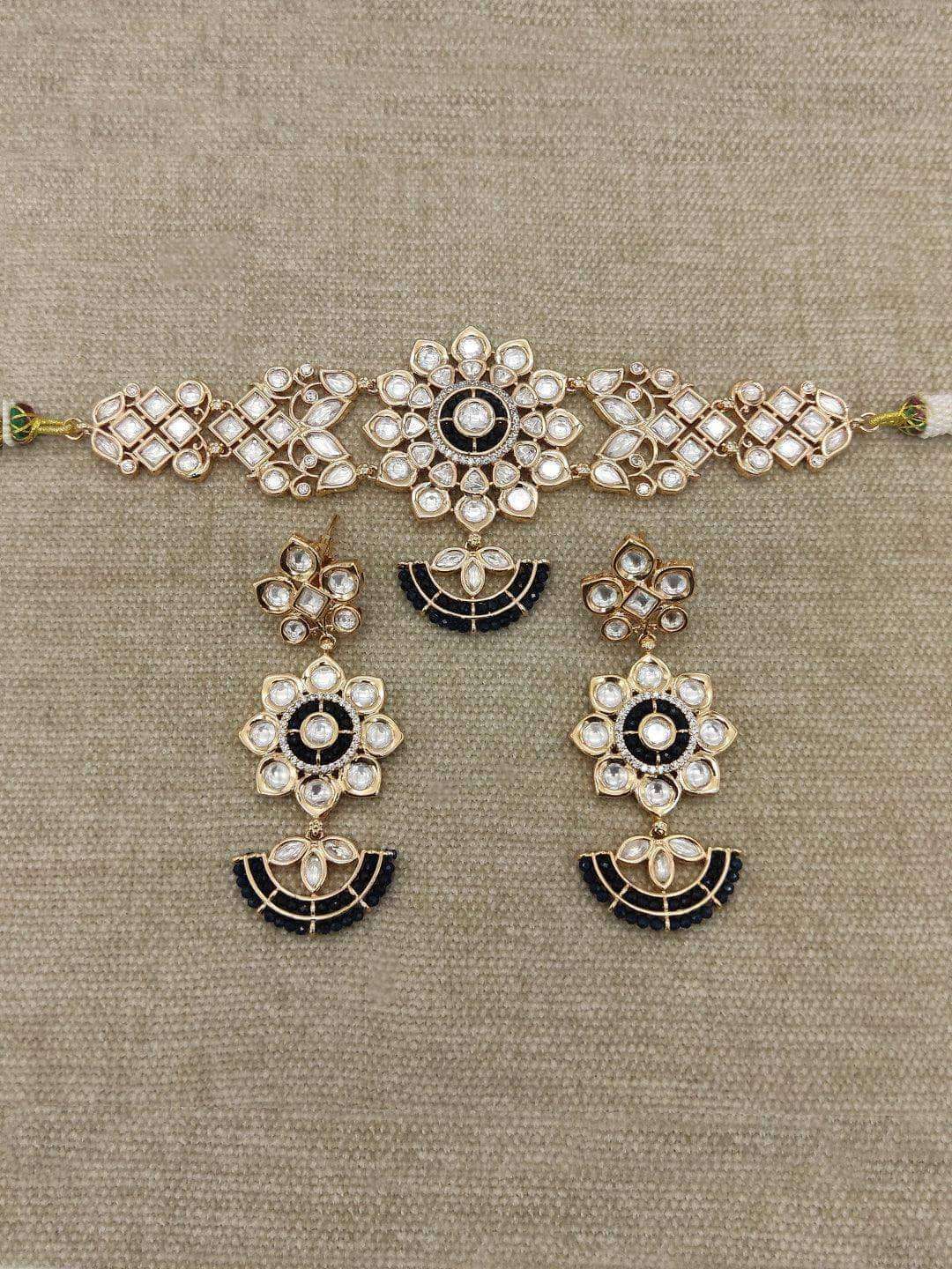 Ishhaara Chand Shaped Ad Stone Choker