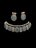 Ishhaara Blue Circle Pearly Charm Necklace