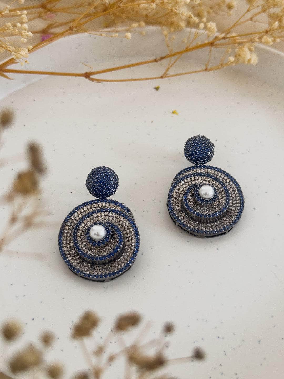 Ishhaara Blue Classic Hoop Earrings