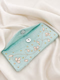 Ishhaara Blue Colored Floral Embroided Envelope Clutches