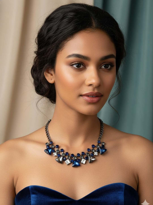 Ishhaara Blue Crystal Necklace