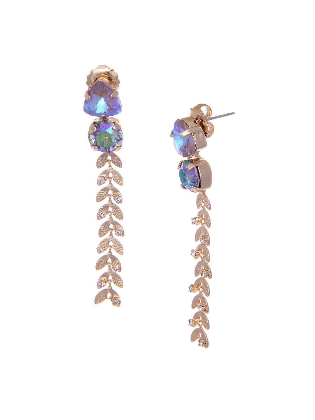 Ishhaara Blue Crystal Trail Earrings - Blue