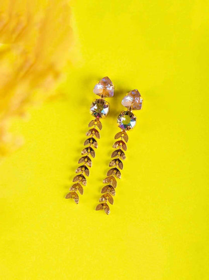 Ishhaara Crystal Trail Earrings Blue