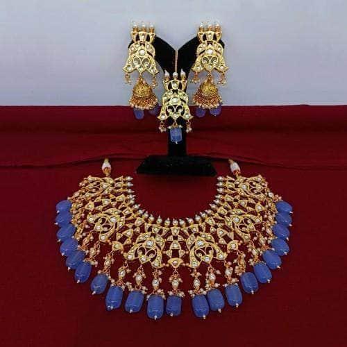 Ishhaara Design Jadau Choker Earring And Teeka Set