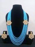 Ishhaara Blue Double Side Patch Necklace