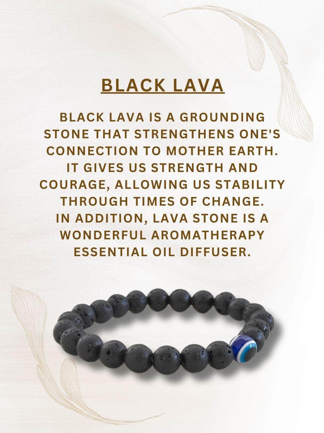 Ishhaara Blue Evil Eye Bracelet with Lava Rock Beads