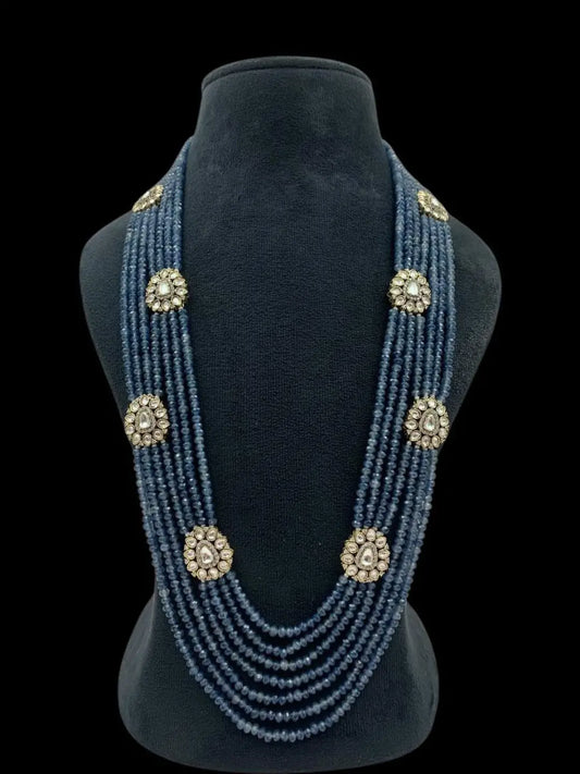 Ishhaara Blue Floral Kundan Studded Layered Mala