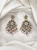 Ishhaara Blue Floral Motif Dangler Earrings