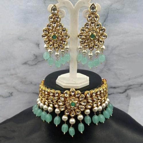 Ishhaara Flower Kundan Choker And Earring Set