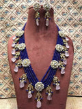 Ishhaara Blue Flower Patch Pendant Necklace