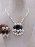 Ishhaara Blue Fusion Pearl Necklace Set