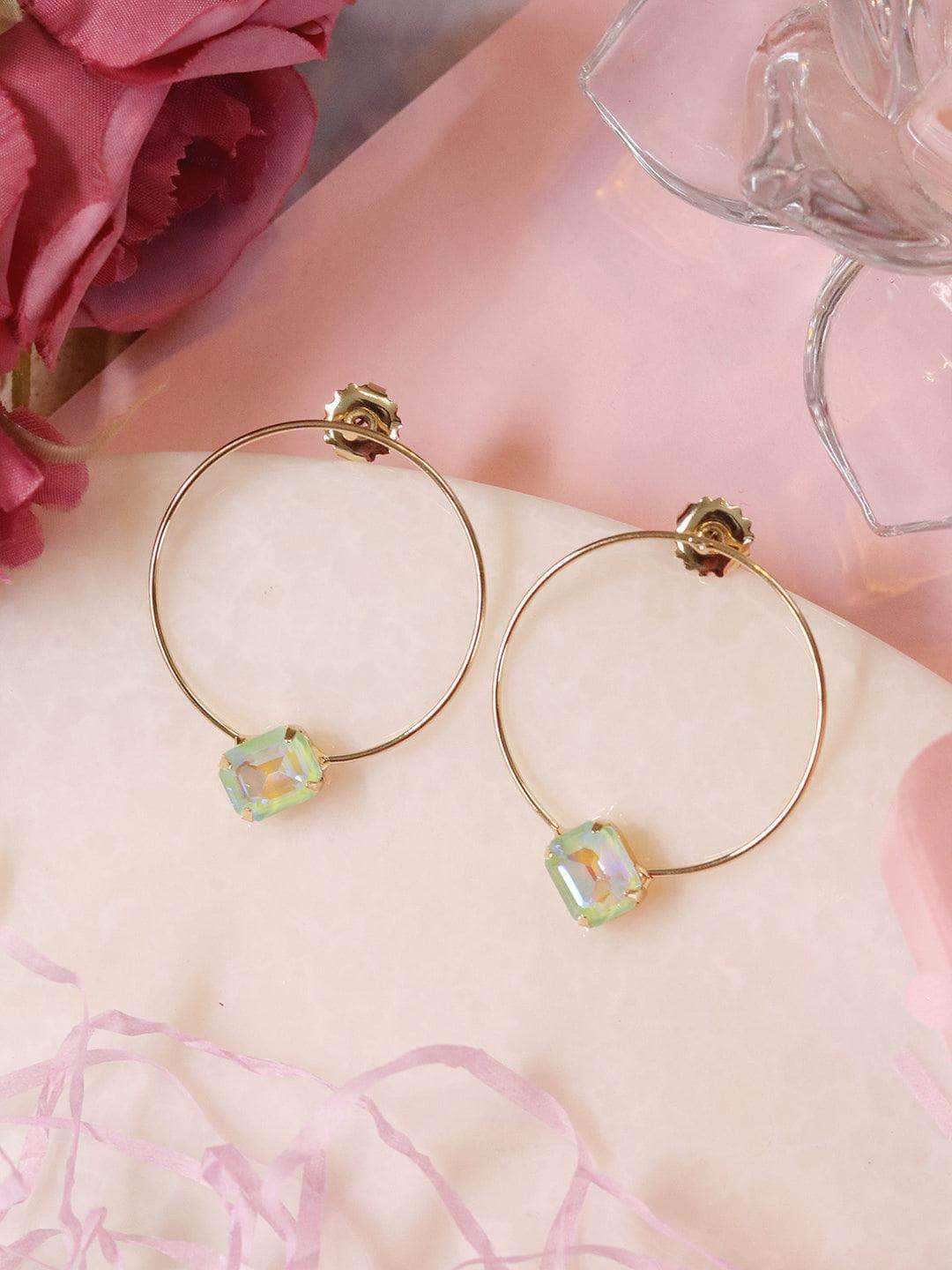 Ishhaara Hoop Crystal Earrings Quartz