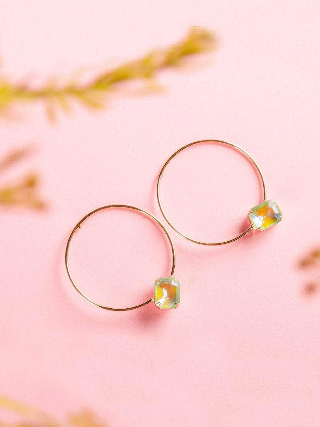 Ishhaara Hoop Crystal Earrings Quartz