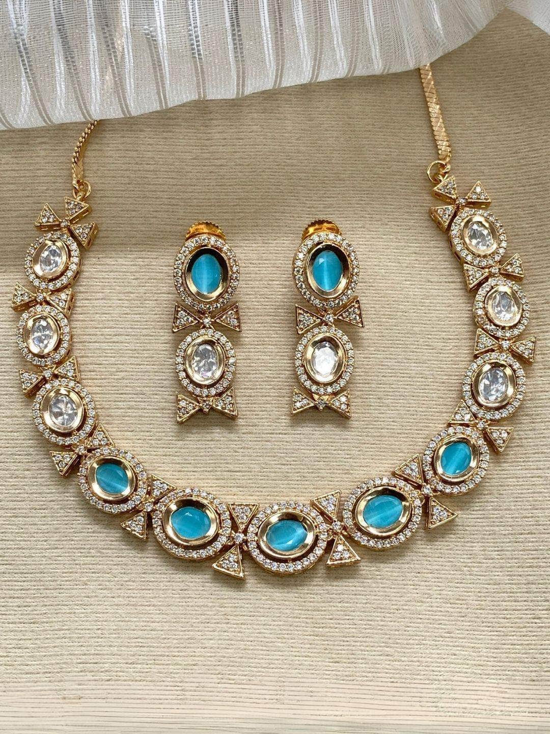 Ishhaara Multicolor Indian Zircon Necklace Set