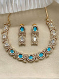 Ishhaara Blue Indian Zircon Necklace Set