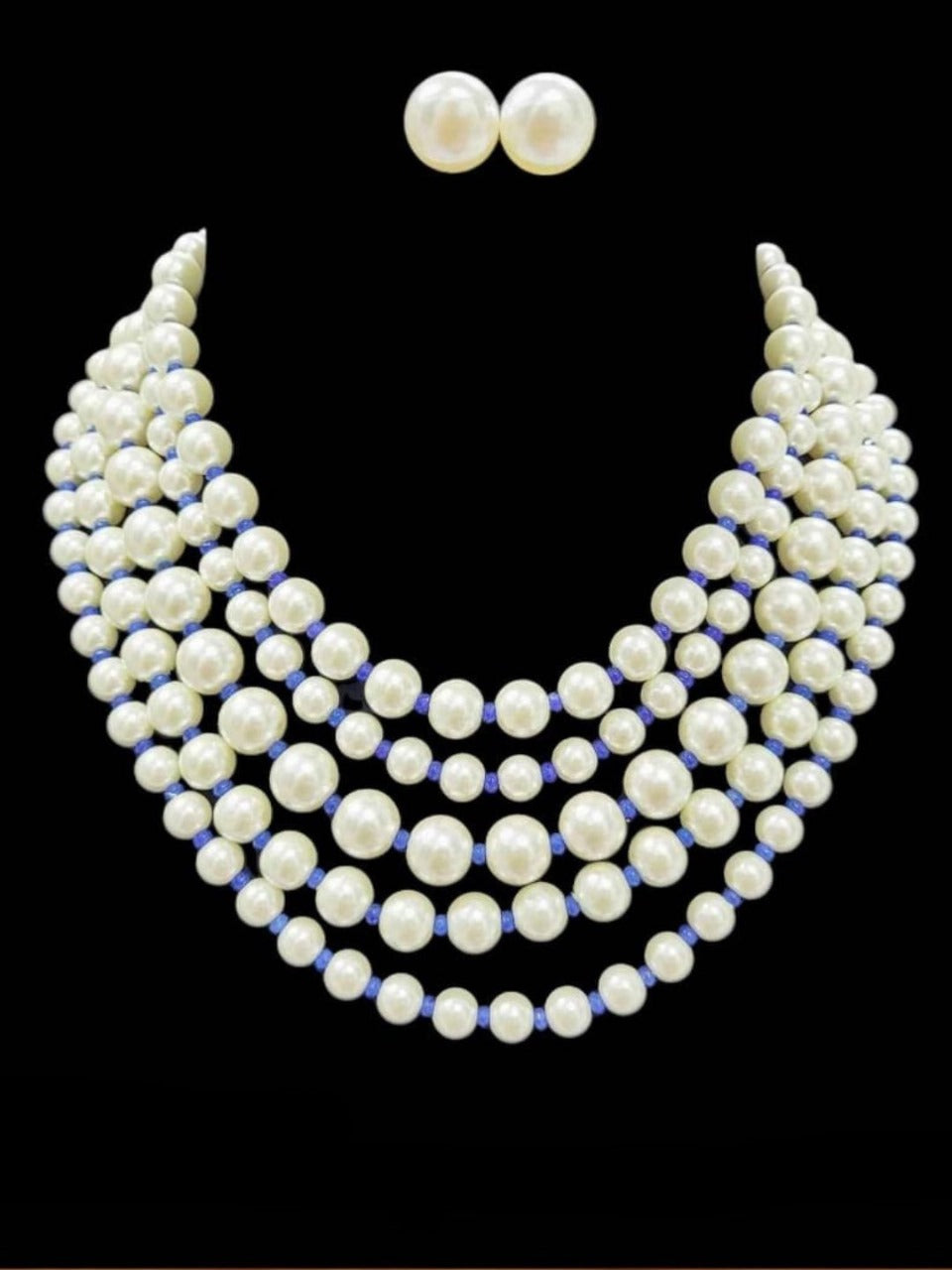 Ishhaara Blue Kareena Kapoor Inspired Pearl Layered Necklace