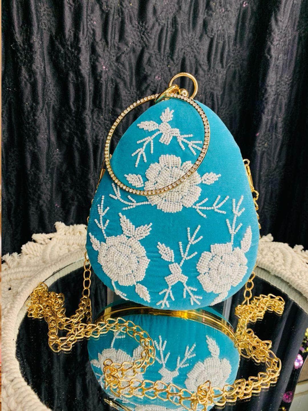 Ishhaara Large Egg Shaped Pearl Studded Bags