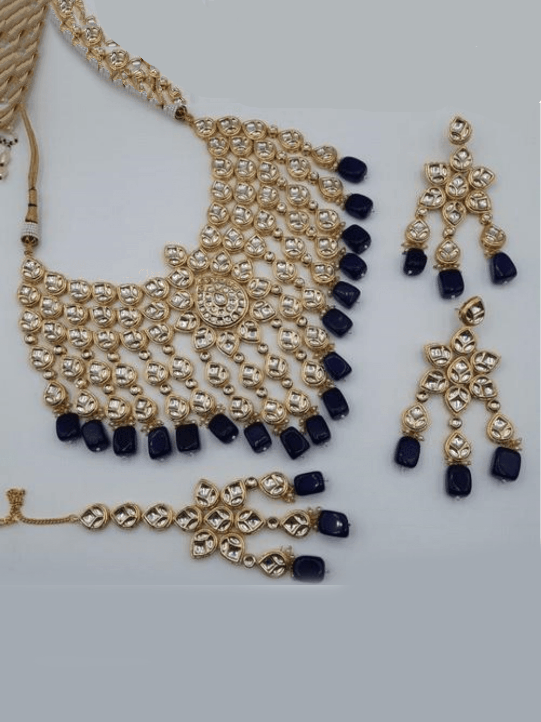 Ishhaara Layered Bridal Drop Tassel Necklace Set