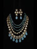 Ishhaara Blue Layered Onex Kundan Necklace