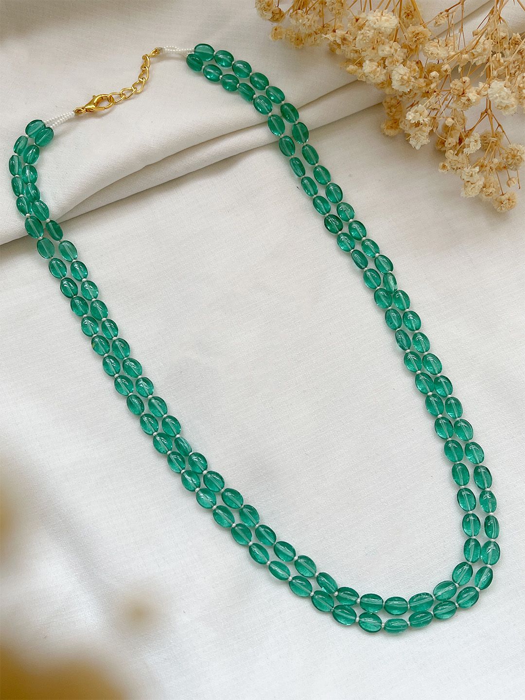 Ishhaara Blue Layered Pumpkin Beads Mala