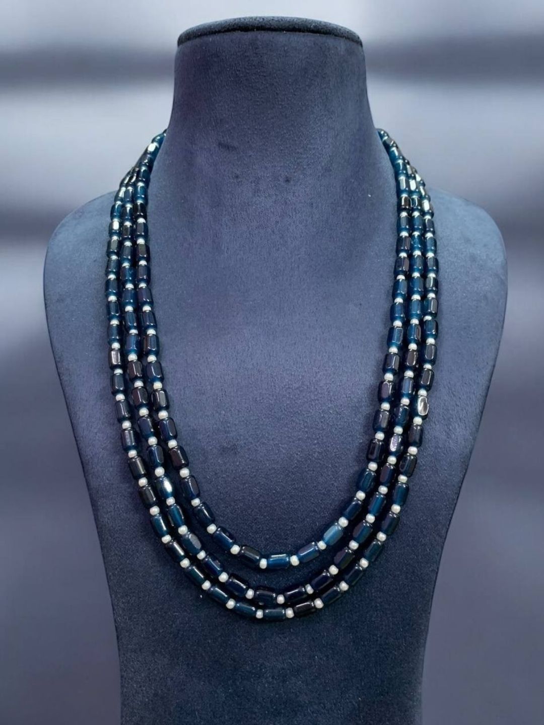 Ishhaara Blue Layered Traditional Dulha Moti Mala