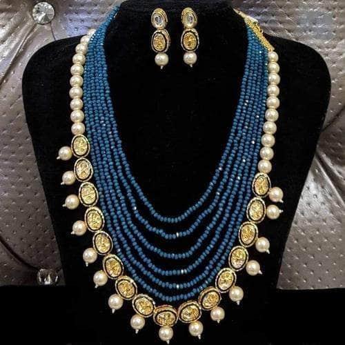 Ishhaara Long Onyx Kundan Necklace