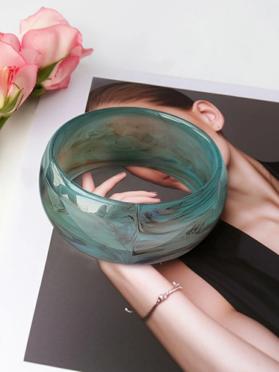 Ishhaara Blue Marble Mist Bracelet