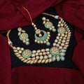 Ishhaara Meena Centre Chakra Necklace Earring And Teeka Set