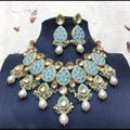 Ishhaara Meena Kundan Drop Necklace