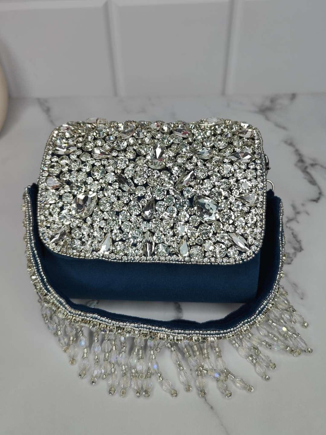 Ishhaara Beige Mini Crystal Bag