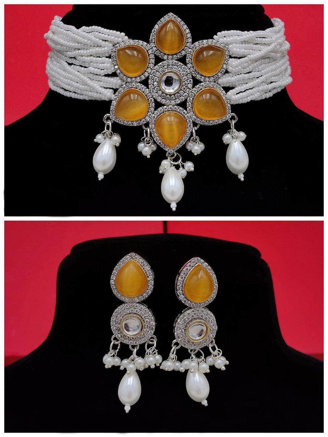 Ishhaara Moti Pendant Choker Set