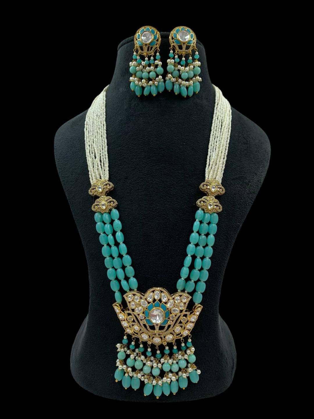 Ishhaara Pink Multi Strand Kundan Raani Haar Necklace