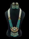 Ishhaara Blue Multi Strand Kundan Raani Haar Necklace
