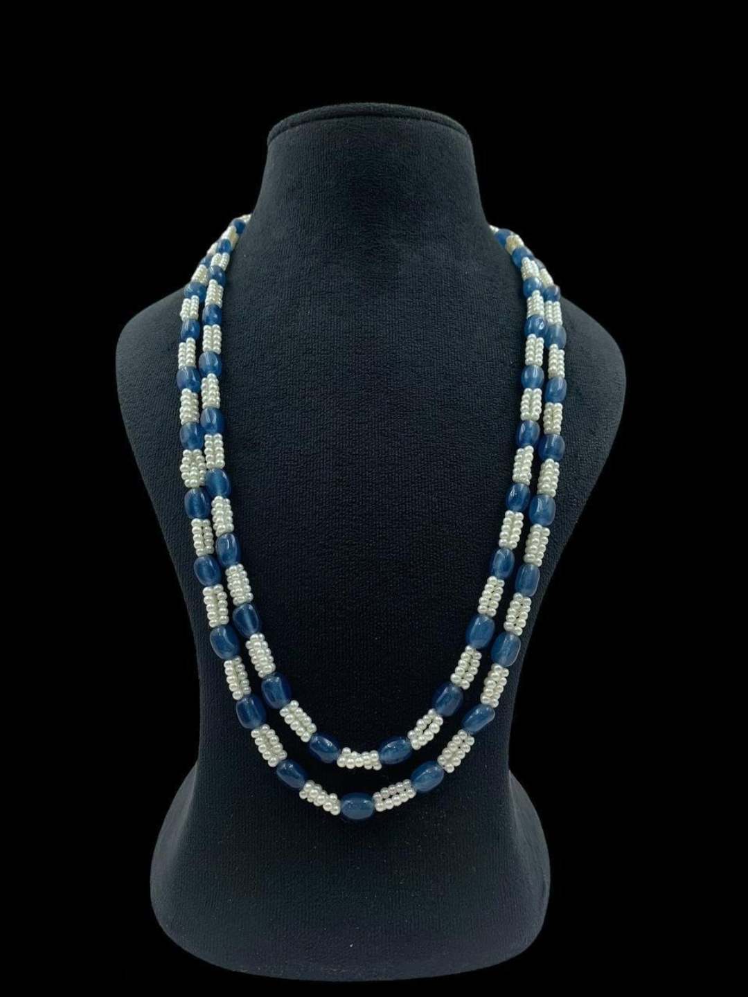Ishhaara Blue Multicolor Gemstone Beaded Necklace