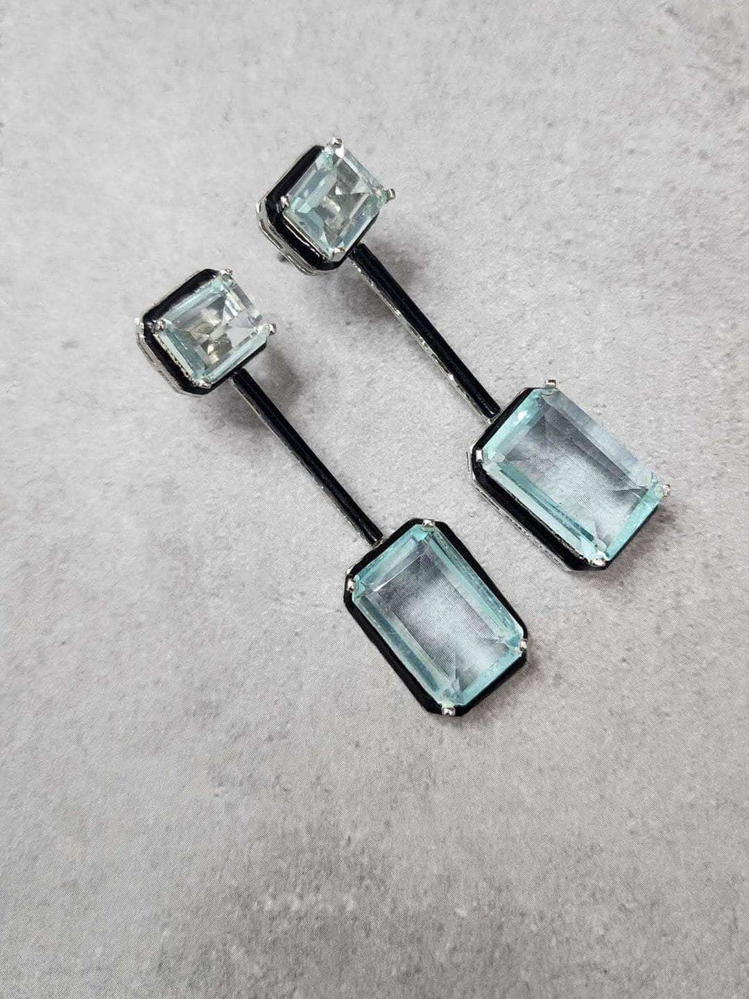 Ishhaara Rectangular Double Drop Earrings