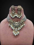 Ishhaara Royal Kundan Studded Beaded Necklace Set