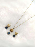 Ishhaara Blue Sabyasachi Inspired Triangle Drop Pendant Necklace