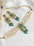 Ishhaara Blue Semi Precious Stone Choker Set