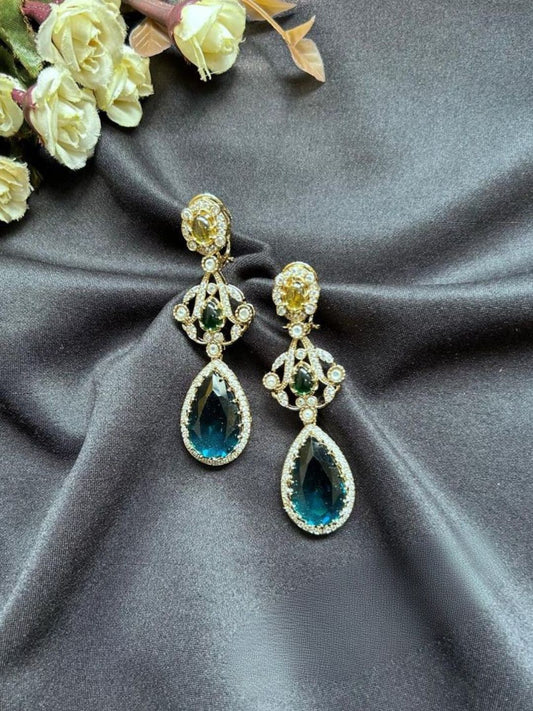 Ishhaara Blue Stone Dangler Earrings
