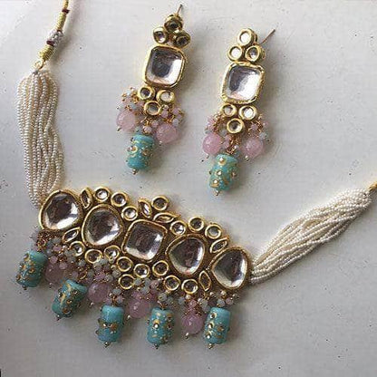 Ishhaara Sukhmani Gambhir In Square Kundan Moti Choker And Earring Set