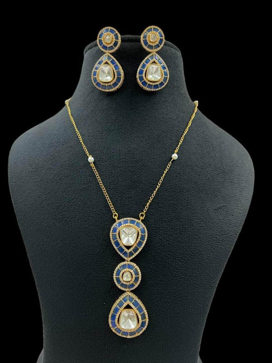 Ishhaara Uncut Polki Pendant Neckace Set