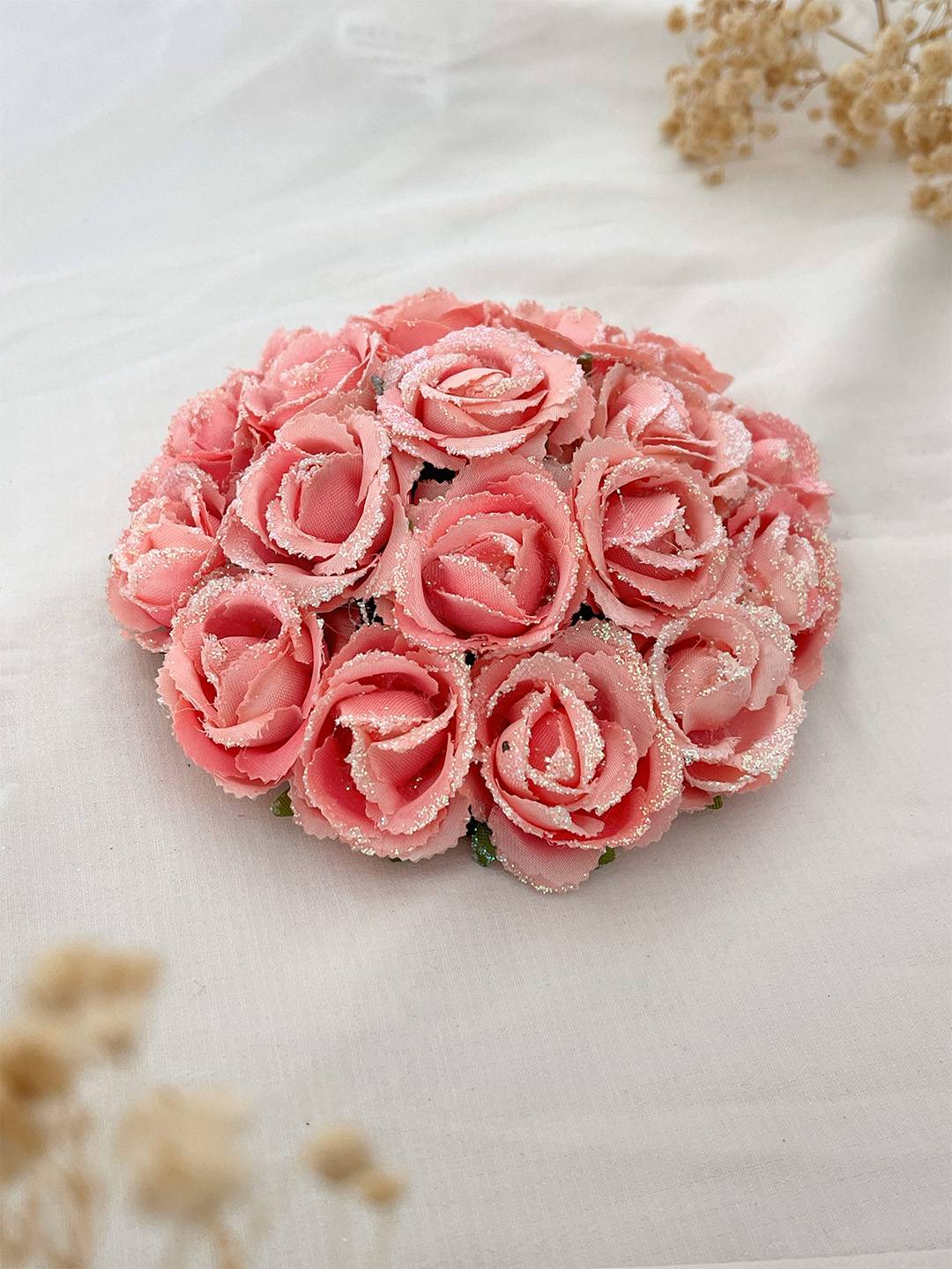 Ishhaara Blush Pink Rose Bridal Hair Accessories