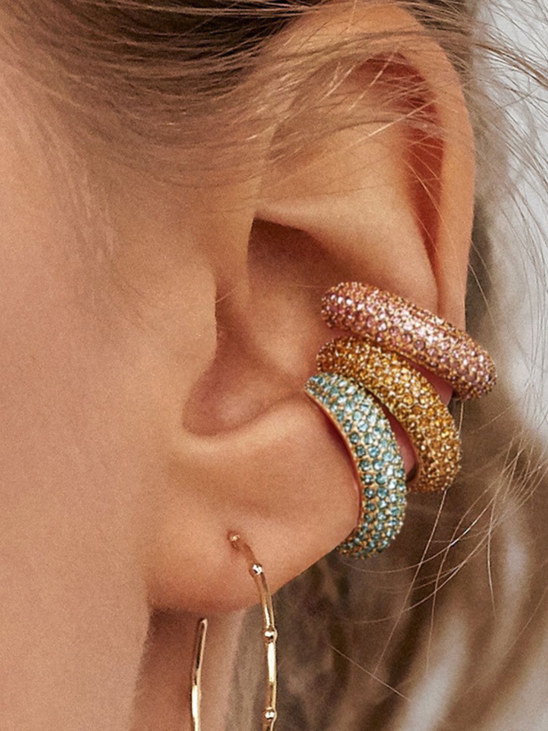 Ishhaara Bohemia Crystal Earcuff Earrings