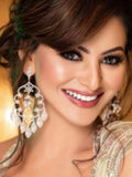 Ishhaara Bohemian Pearl Vintage Chandelier Earrings
