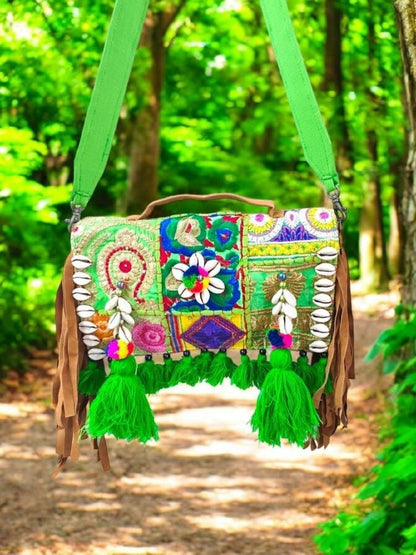 Ishhaara Embroidered Tassel Sling Bag — handcrafted Indian accessories - view 10