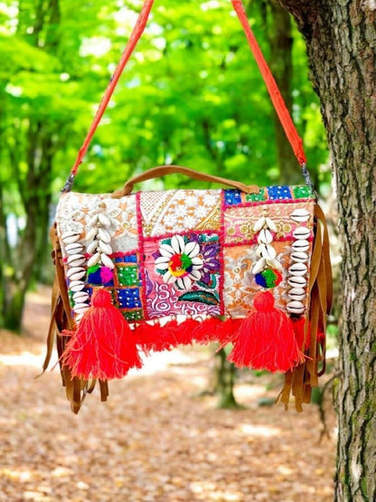 Ishhaara Embroidered Tassel Sling Bag — handcrafted Indian accessories - view 2
