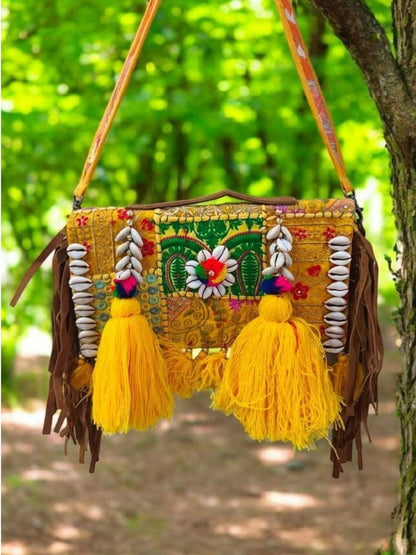 Ishhaara Embroidered Tassel Sling Bag — handcrafted Indian accessories - view 6