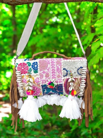 Ishhaara Embroidered Tassel Sling Bag — handcrafted Indian accessories - view 7